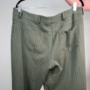 Rafaella Olive Green Pinstripe Stretch Pants – Size 14